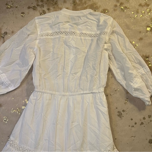 Lauren Ralph Lauren 6 White Lace Maxi Dress Button Down Cotton Long-Sleeve - Picture 12 of 13
